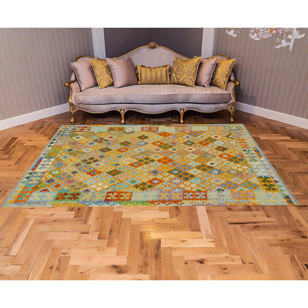 Isabelline Kelvina Wool Geometric Rug Wayfair